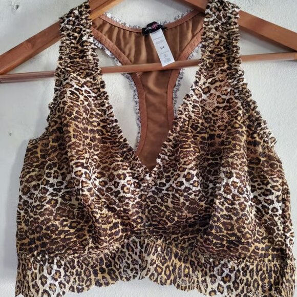 Cosabella Casie bralette animal print size XL.
